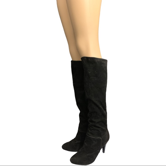 CONNIE Black Suede Pointed Over the Knee Boots Size 10 - Picture 2 of 13